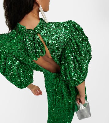Sequined puff-sleeve maxi dress | Rotate