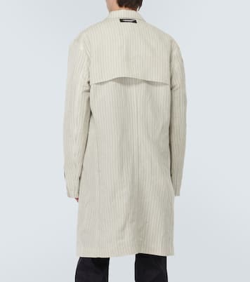 Appliqué pinstripe wool and linen coat | Undercover