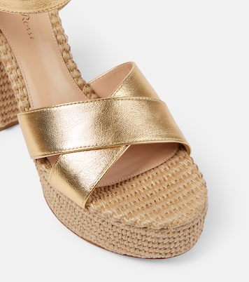 Metallic leather platform sandals | Gianvito Rossi