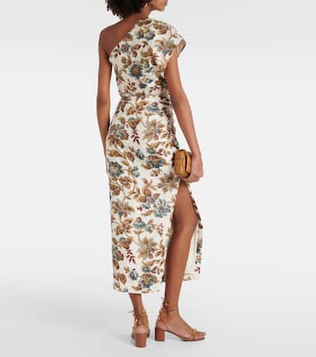 Bedrucktes Cropped-Top Eleanora aus Leinen | SIR