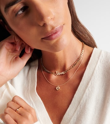 Collier chaîne Fluted Heart en or 14 ct et rubis | Sydney Evan