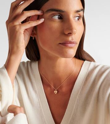 Collier chaîne Fluted Heart en or 14 ct et rubis | Sydney Evan