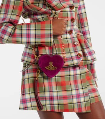 Heart velvet coin purse with strap | Vivienne Westwood