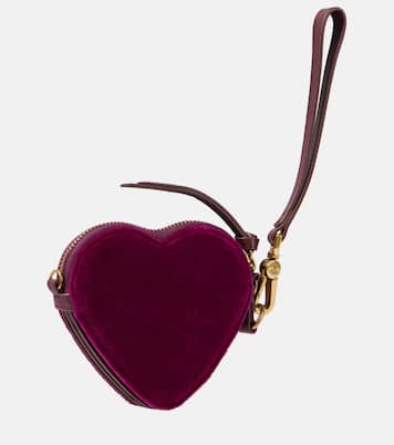 Heart velvet coin purse with strap | Vivienne Westwood