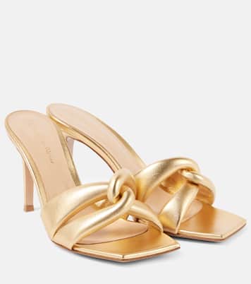 Pantoletten Amour 85 aus Metallic-Leder | Gianvito Rossi