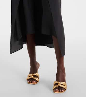 Pantoletten Amour 85 aus Metallic-Leder | Gianvito Rossi