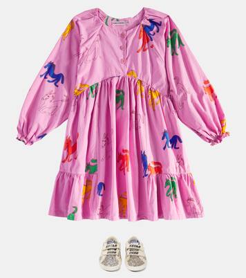 Old School glitter leather sneakers | Golden Goose Kids