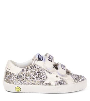 Old School glitter leather sneakers | Golden Goose Kids