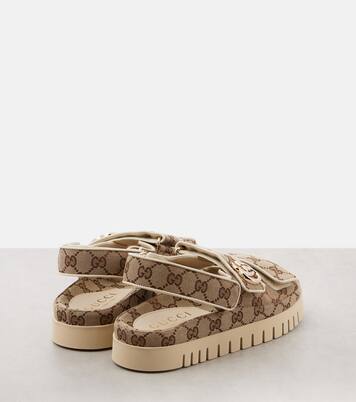 New Marmont GG leather-trimmed sandals | Gucci