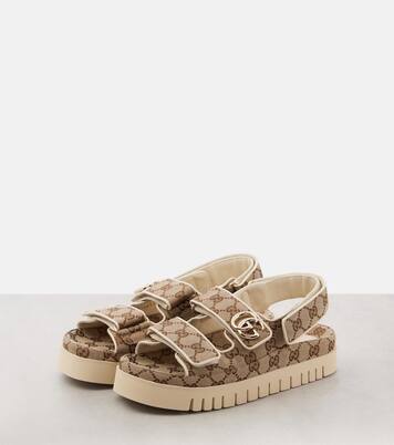 New Marmont GG leather-trimmed sandals | Gucci