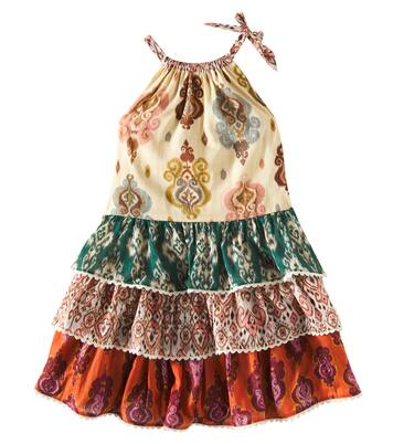 Wylie printed tiered cotton dress | Zimmermann Kids