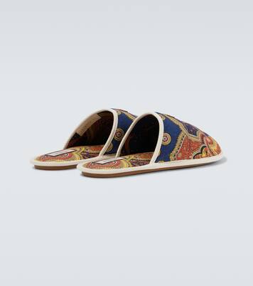 Sandali in denim con stampa paisley | Valentino Garavani