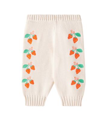 Baby Strawberries knitted cotton pants | Tinycottons