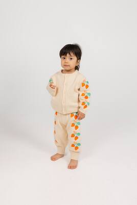 Baby Strawberries knitted cotton pants | Tinycottons