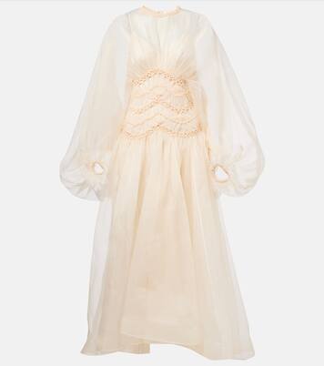 Illuminate macramé silk organza gown | Zimmermann