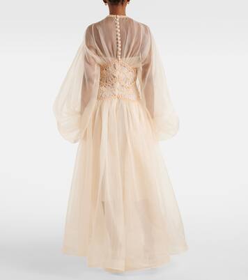 Illuminate macramé silk organza gown | Zimmermann