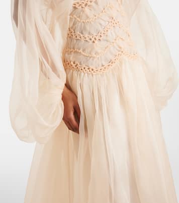 Illuminate macramé silk organza gown | Zimmermann