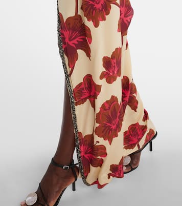 Abito lungo in seta con decorazioni | Johanna Ortiz