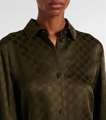 Hemdblusenkleid GG aus Satin | Gucci