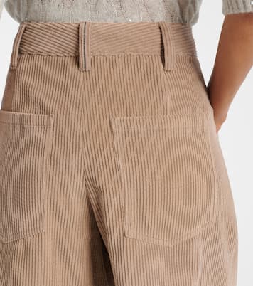 High-rise cotton corduroy shorts | Brunello Cucinelli