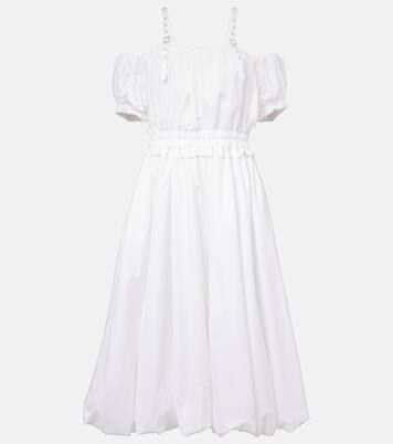 Off-Shoulder-Midikleid aus Baumwollpopeline | Noir Kei Ninomiya