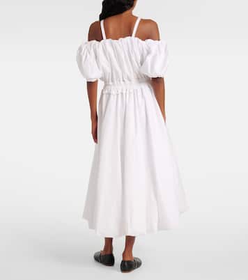 Off-Shoulder-Midikleid aus Baumwollpopeline | Noir Kei Ninomiya