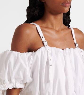 Off-Shoulder-Midikleid aus Baumwollpopeline | Noir Kei Ninomiya