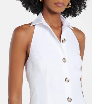 Vestido camisero de popelín con espalda abierta | Balmain