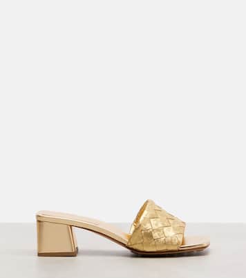 Parco Intrecciato metallic leather mules | Bottega Veneta
