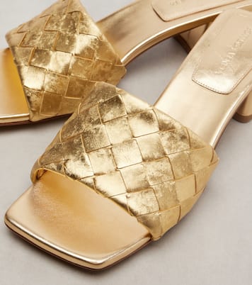 Parco Intrecciato metallic leather mules | Bottega Veneta