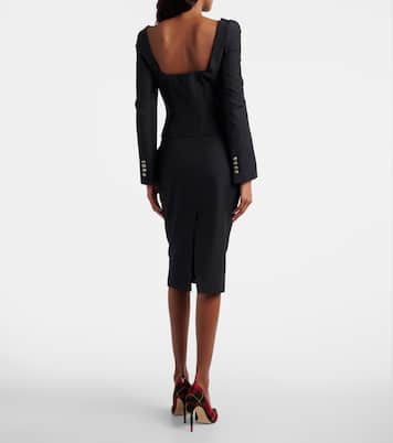 Chalk stripe wool and mohair pencil skirt | McQueen