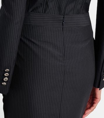 Chalk stripe wool and mohair pencil skirt | McQueen