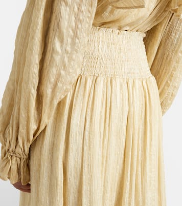 تنورة طويلة مخطّطة من الحرير المخلوط | Xu Zhi