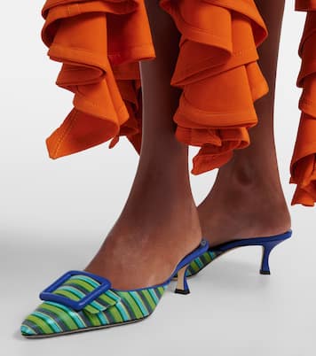 Maysalebi leather-trimmed pumps | Manolo Blahnik