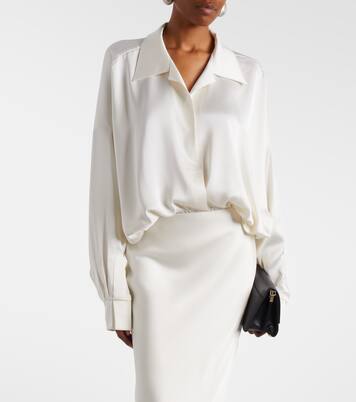 Oversized satin bodysuit | Norma Kamali