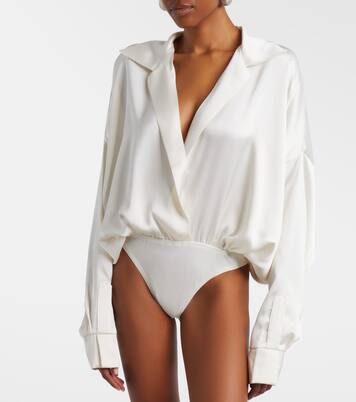 Oversized satin bodysuit | Norma Kamali