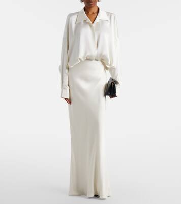 Oversized satin bodysuit | Norma Kamali