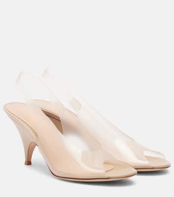 Leather-trimmed slingback sandals | Gianvito Rossi