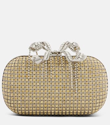 Crystal-embellished box clutch | Self-Portrait