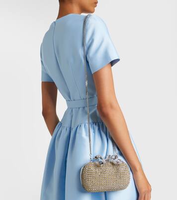 Crystal-embellished box clutch | Self-Portrait