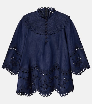 Top di jeans Mahon con ricamo | Zimmermann
