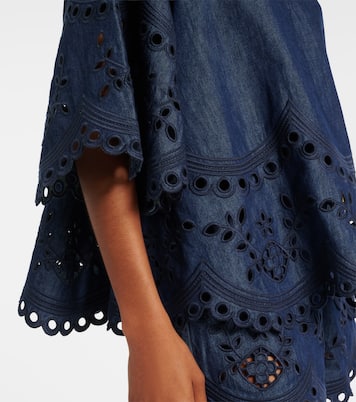 Top di jeans Mahon con ricamo | Zimmermann