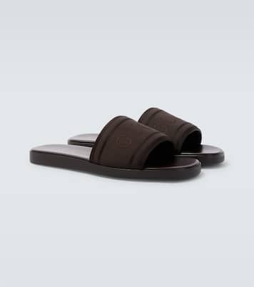 Sandalias de lona y piel con logo | Gucci