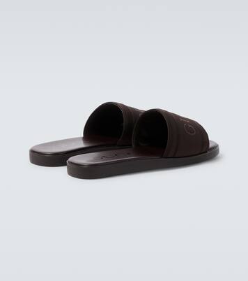 Sandalias de lona y piel con logo | Gucci
