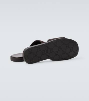 Sandalias de lona y piel con logo | Gucci