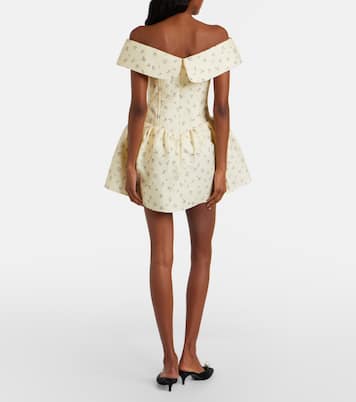 Floral off-shoulder cotton and silk corset dress | Shushu/Tong