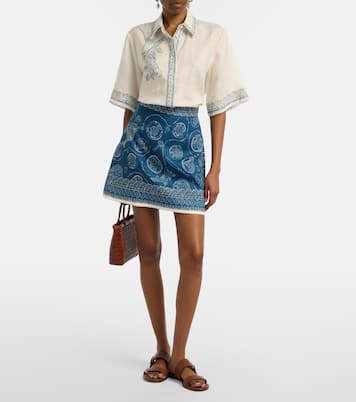 Chemise oversize Lucky en lin imprimée | Alémais