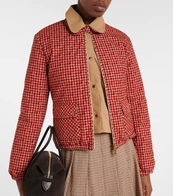 Lanset houndstooth cotton down jacket | Moncler