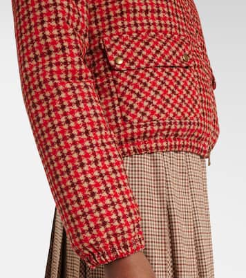 Lanset houndstooth cotton down jacket | Moncler