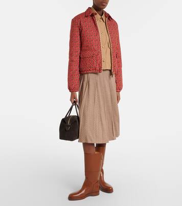 Lanset houndstooth cotton down jacket | Moncler